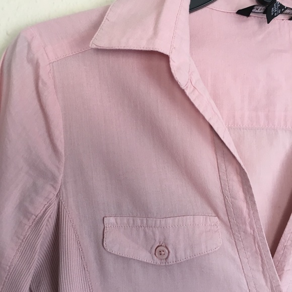 ⭐️4/$20⭐️ Mango 3/4 Sleeve Mixed Media Button Up - Picture 1 of 6
